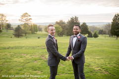 Gay Indian fusion couple sunset photo. Gay Indian fusion couple sunset photo.