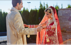 Indian groom looking at his beautiful bride Indian groom looking at his beautiful bride