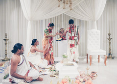 Indian bride and groom during marriage ceremony Indian bride and groom during marriage ceremony