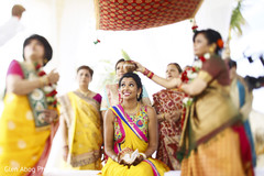 Beautiful bride having haldi ceremony Beautiful bride having haldi ceremony