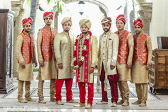 Indian groom and groomsmen portrait. Indian groom and groomsmen portrait.