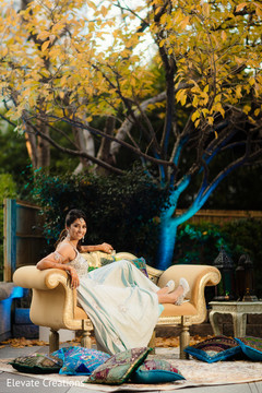 Dazzling Maharani at her mehndi party. indian bride,pre- wedding celebrations,mehndi party