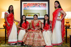 Sweet bridal party photography. indian bride,indian bridesmaids,saris,bridal fashion