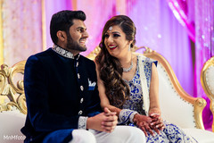 Maharani and Rajah's at their wedding reception. indian wedding reception,indian bride,indian groom,indian reception fashion