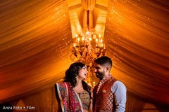 Magical sangeet portrait. pre-wedding celebrations,indian bride,indian groom,sangeet