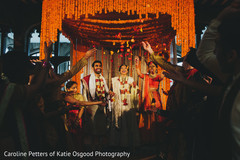 Indian bride and groom's flower petals shower indian wedding ceremony,mandap,indian wedding ceremony photography