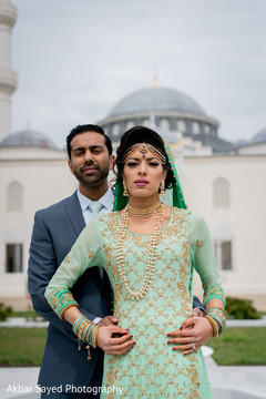 Vibrant indian bride and groom's portrait Vibrant indian bride and groom's portrait