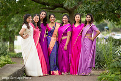 Indian bride and her bridesmaids Indian bride and her bridesmaids