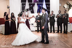 Fabulous newlywed couple first dance. indian bride and groom,dj,indian wedding reception