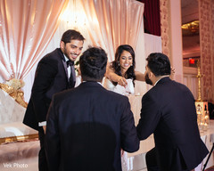 Indian bride and groom with groomsmen Indian bride and groom with groomsmen