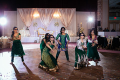 Indian bridesmaids making a dance performance indian wedding reception,indian bridesmaids,indian bridesmaids’ fashion
