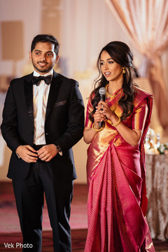 Dazzling indian bride giving a speech indian bride,indian bride fashion,indian wedding reception