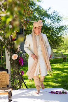 Indian groom arriving at wedding ceremony Indian groom arriving at wedding ceremony