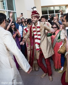 Indian groom dancing on baraat celebration Indian groom dancing on baraat celebration