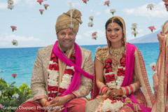 Indian newlyweds in their wedding mandap Indian newlyweds in their wedding mandap