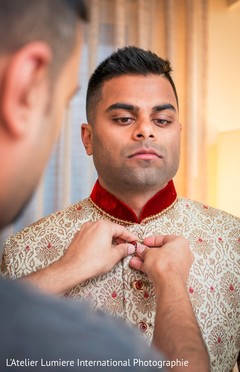 Indian groom getting ready. Indian groom getting ready.