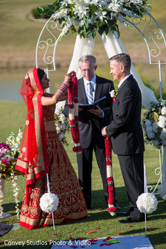 Beautiful hindu american fusion wedding ceremony. indian bride,indian groom,indian fusion wedding ceremony,floral and decor