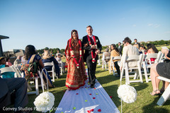 Happy newly wedded indian couple. indian bride,indian groom,indian fusion wedding ceremony