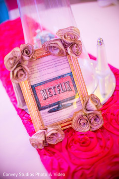 Unique Indian wedding table stationary. indian wedding reception,floral and decor