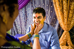 Indian groom on haldi ceremony Indian groom on haldi ceremony