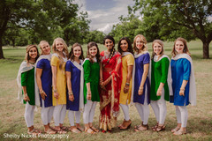 Indian bride with bridesmaids Indian bride with bridesmaids