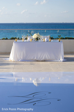 Indian bride and groom's reception table Indian bride and groom's reception table