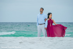 Elegant seaside Indian engagement photo shoot. Elegant seaside Indian engagement photo shoot.