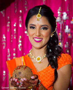 Beautiful bride's sangeet portrait. Beautiful bride's sangeet portrait.