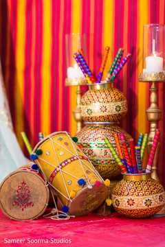 Colorful garba sticks. garba sticks,pre-wedding celebrations
