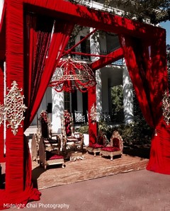 Magnificent royal red mandap. Magnificent royal red mandap.