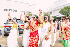 Adorable indian bride with bridesmaids indian bridesmaids’ fashion,indian bride fashion,milni ceremony