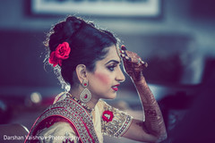 Enchanting Indian bride wedding style. getting ready,indian bride,hair and makeup