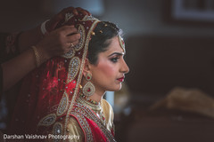 Indian bride's final touch ups. getting ready,indian bride,hair and makeup,bridal fashion,dupatta