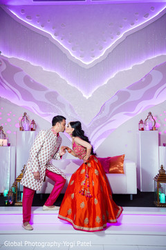 Indian bride and groom kissing Indian bride and groom kissing