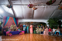 Indian bride and groom during sangeet night Indian bride and groom during sangeet night