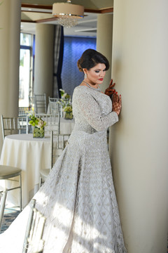 Dazzling Indian bride in her reception dress. Dazzling Indian bride in her reception dress.