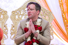 Indian groom praying during the wedding ceremony. indian groom,indian wedding ceremony