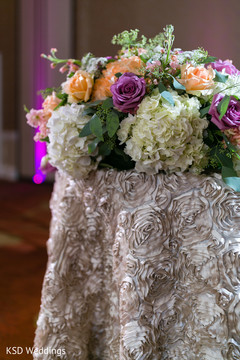 Indian wedding glam decor. indian wedding reception,floral centerpiece,floral and decor