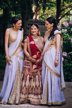 Graceful bridal party . indian bride,indian wedding photography,indian bridesmaids,sari