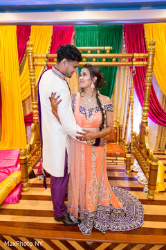 Indian bride and groom looking at each other Indian bride and groom looking at each other