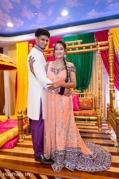 Lovely indian bride and groom posing for photo shoot Lovely indian bride and groom posing for photo shoot