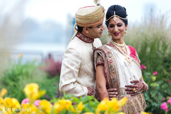 Charming outdoor indian bride and groom photo shoot outdoor photography,indian groom fashion,indian bride fashion,bridal jewelry