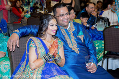 Charming indian couple at their sangeet celebration Charming indian couple at their sangeet celebration