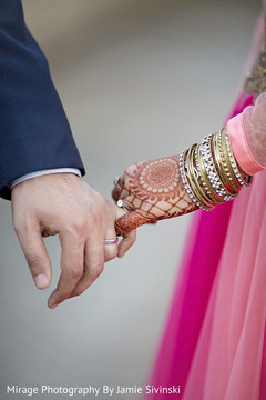 Indian bride and groom's hands close-up Indian bride and groom's hands close-up