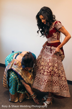 Indian bridal getting ready scene. indian bride,lengha,getting ready,bridal shoes