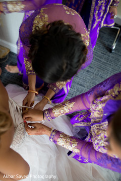 Indian bridesmaids helping bride to get ready indian bride fashion,indian bride getting ready,indian bridesmaids’ fashion