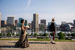 Indian bride and groom's first look capture Indian bride and groom's first look capture