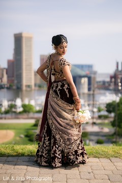 Bridal fashion inspiration indian bride lengha,indian bridal bouquet,outdoor photography