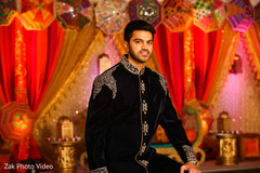 Blue Pakistani wedding sherwani. Blue Pakistani wedding sherwani.