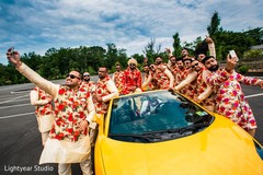 Jubilant Indian wedding baraat. indian wedding procession,transportation,indian groomsmen,baraat